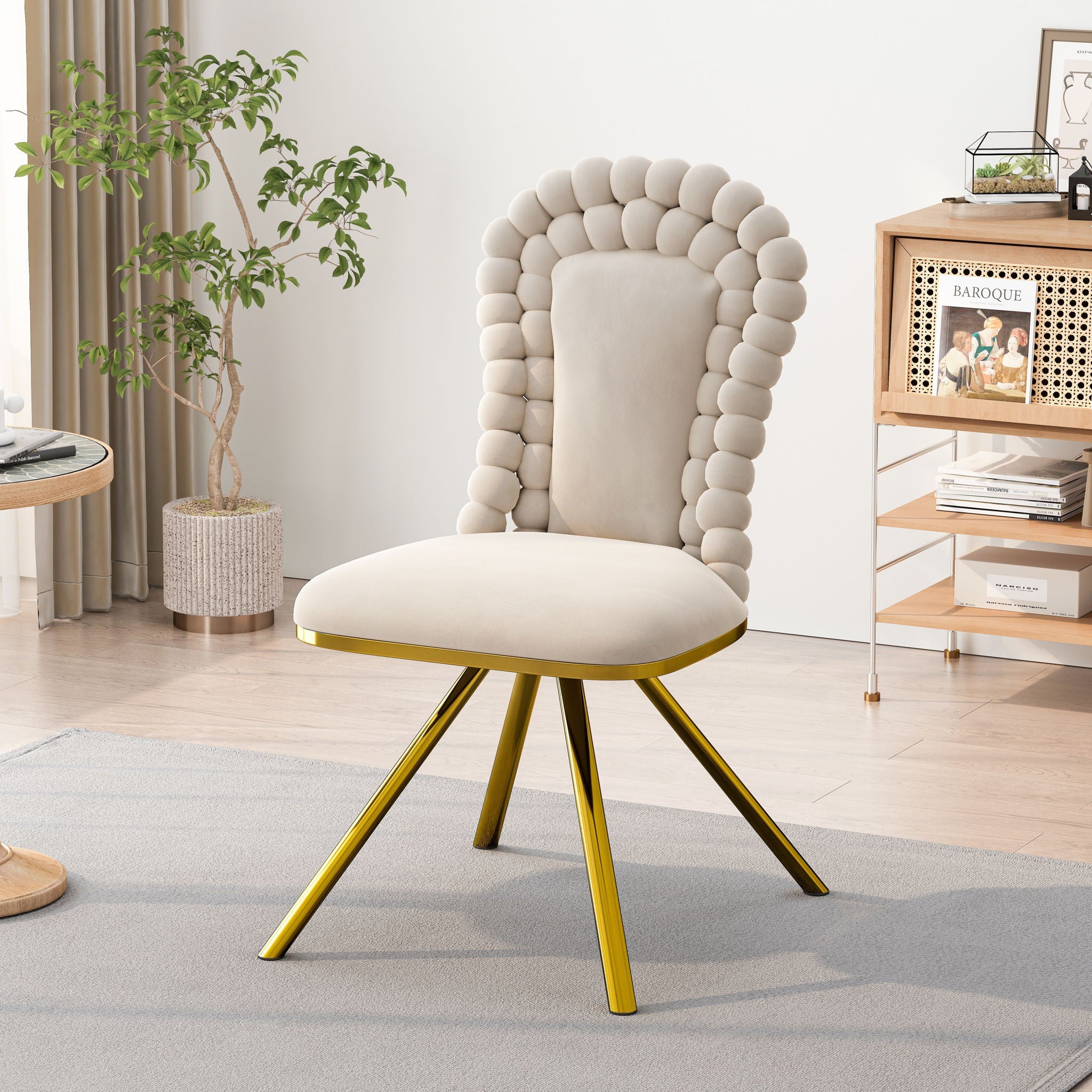 Upholstered Swivel Dining Chairs (Set of 2)