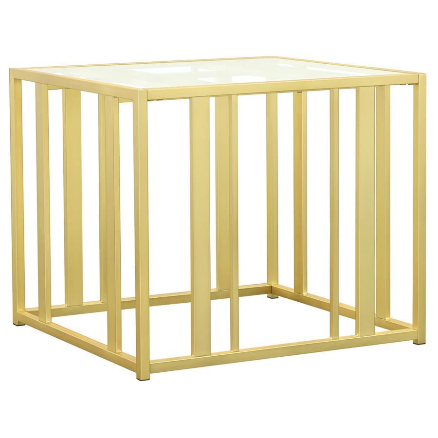 Coaster Fine Furniture Adri - Rectangular Glass Top Side End Table | Meri Furniture