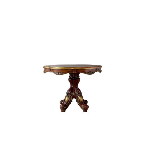 ACME Part of Acme’s exclusive Picardy collection, this impressive counter height dining set features a round pedestal table with spectacular antique hand-brushed accents over an elegant antique finish. | Meri Furniture
