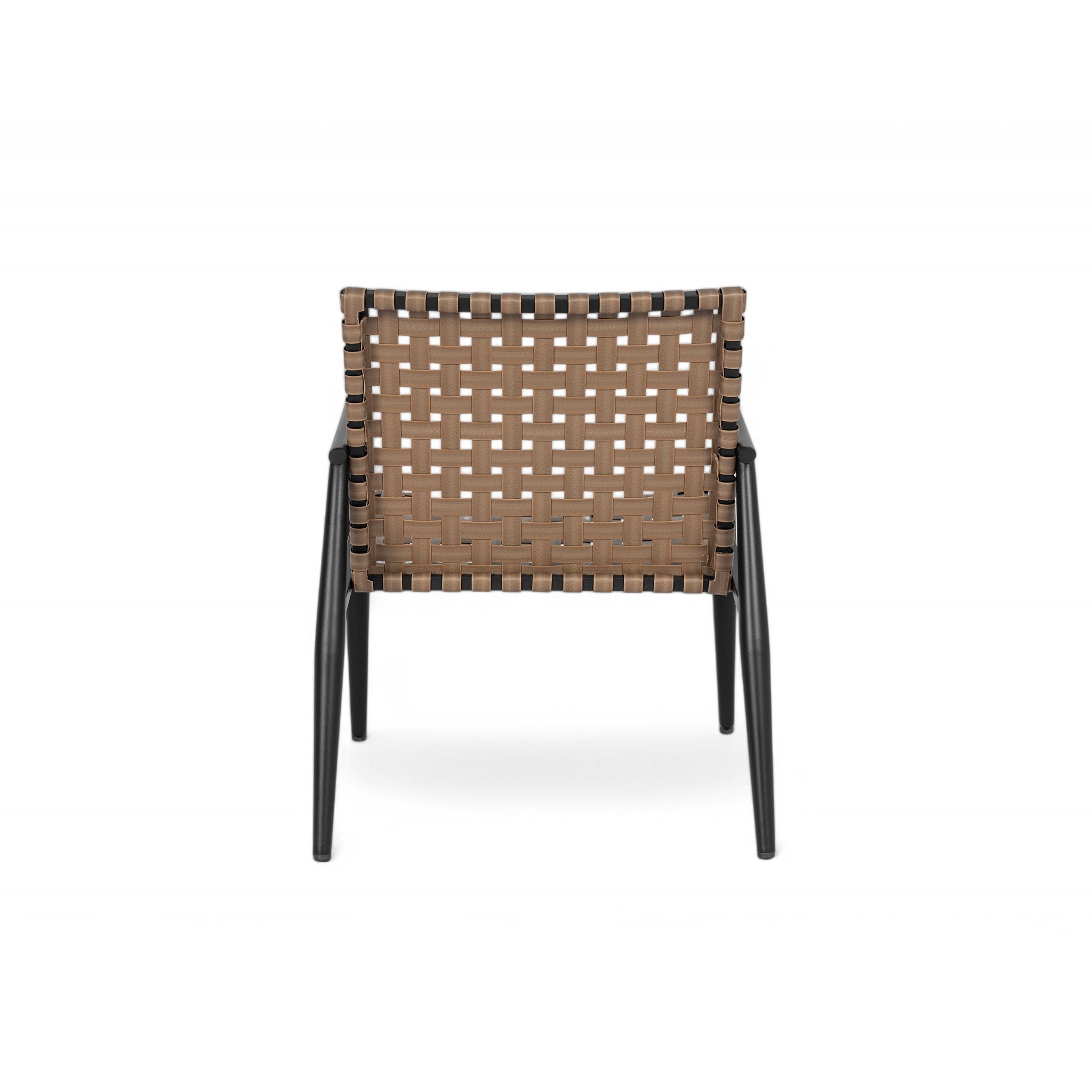 Outdoor Chat Set, 2 Chairs & Side Table - Black / Brown