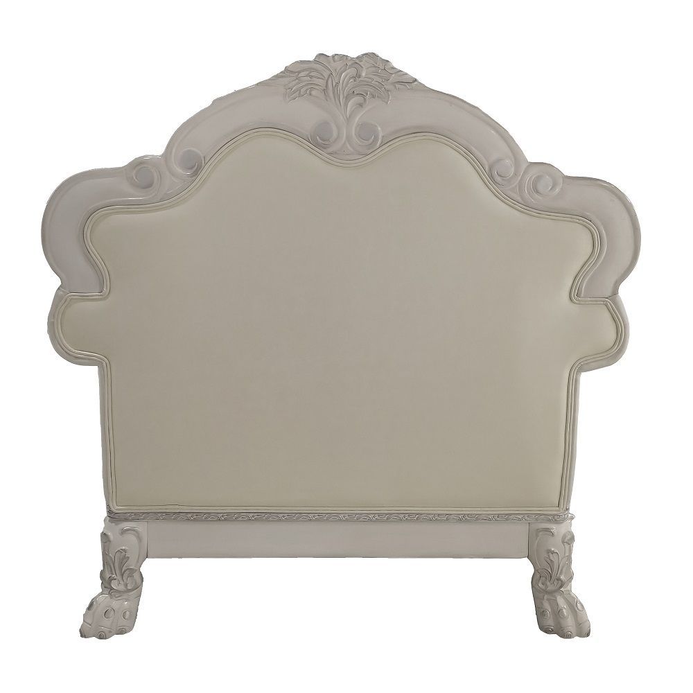 ACME Dresden Chair - PU & Bone White Finish | Meri Furniture