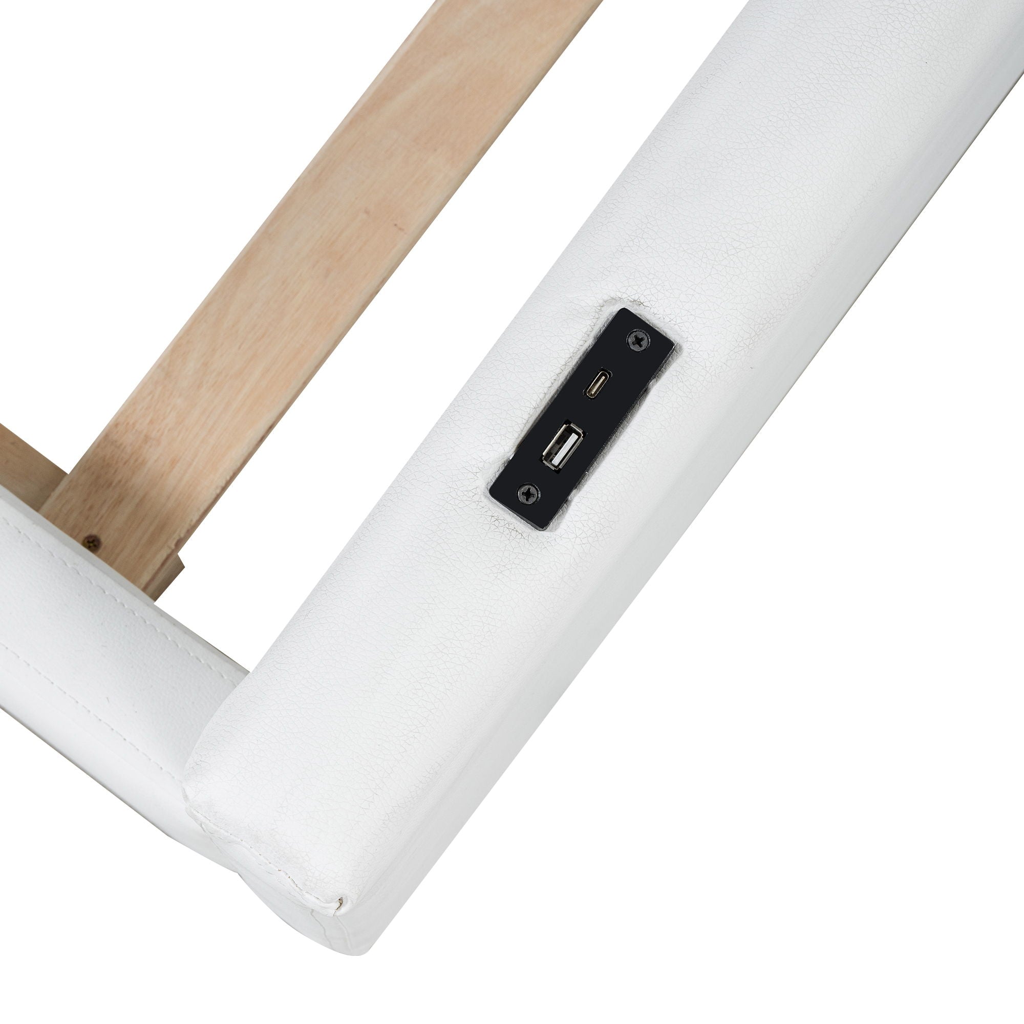 Platform Bed With Guardrail And Charging Station