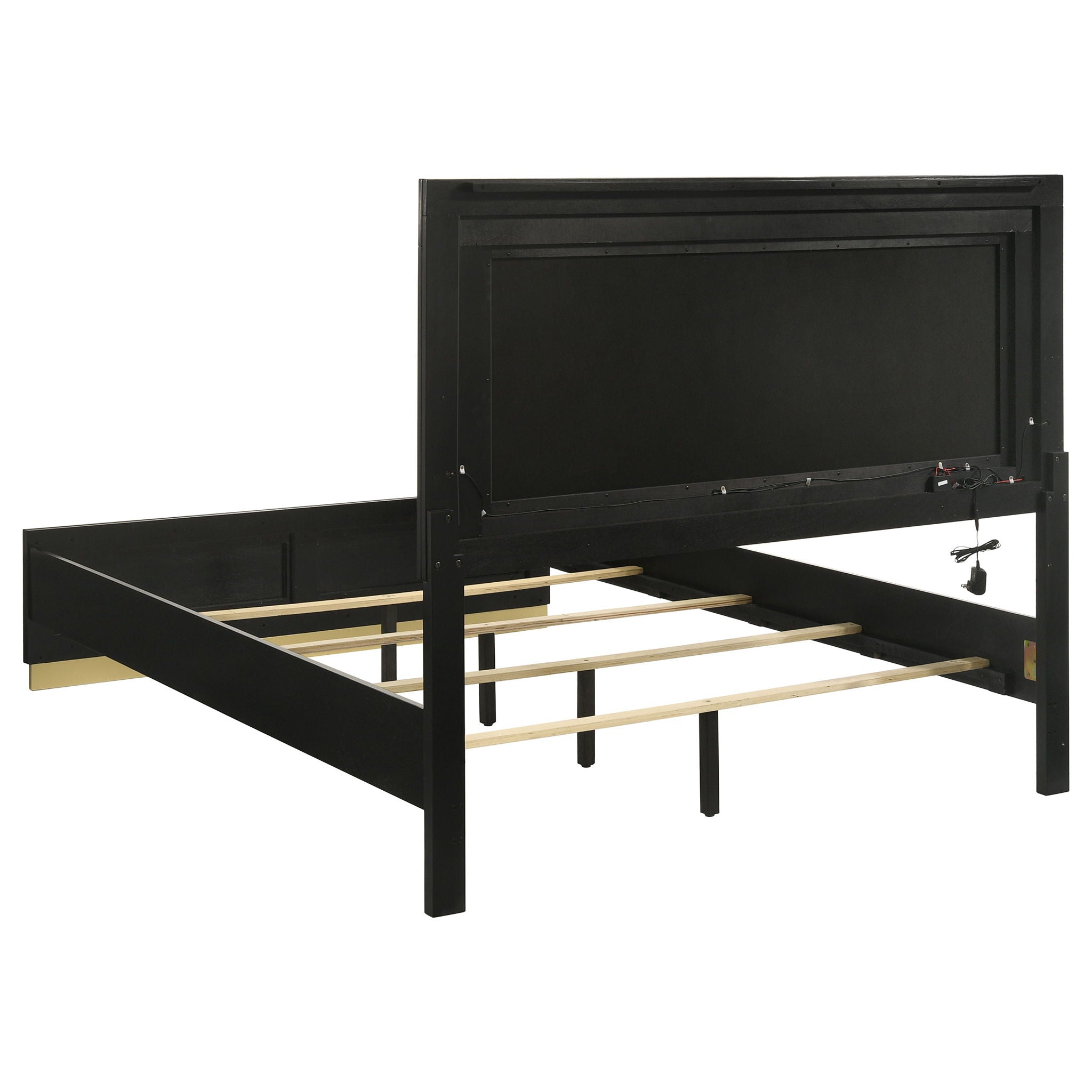 5 Piece California King Bedroom Set With Upholstered Headboard - Black