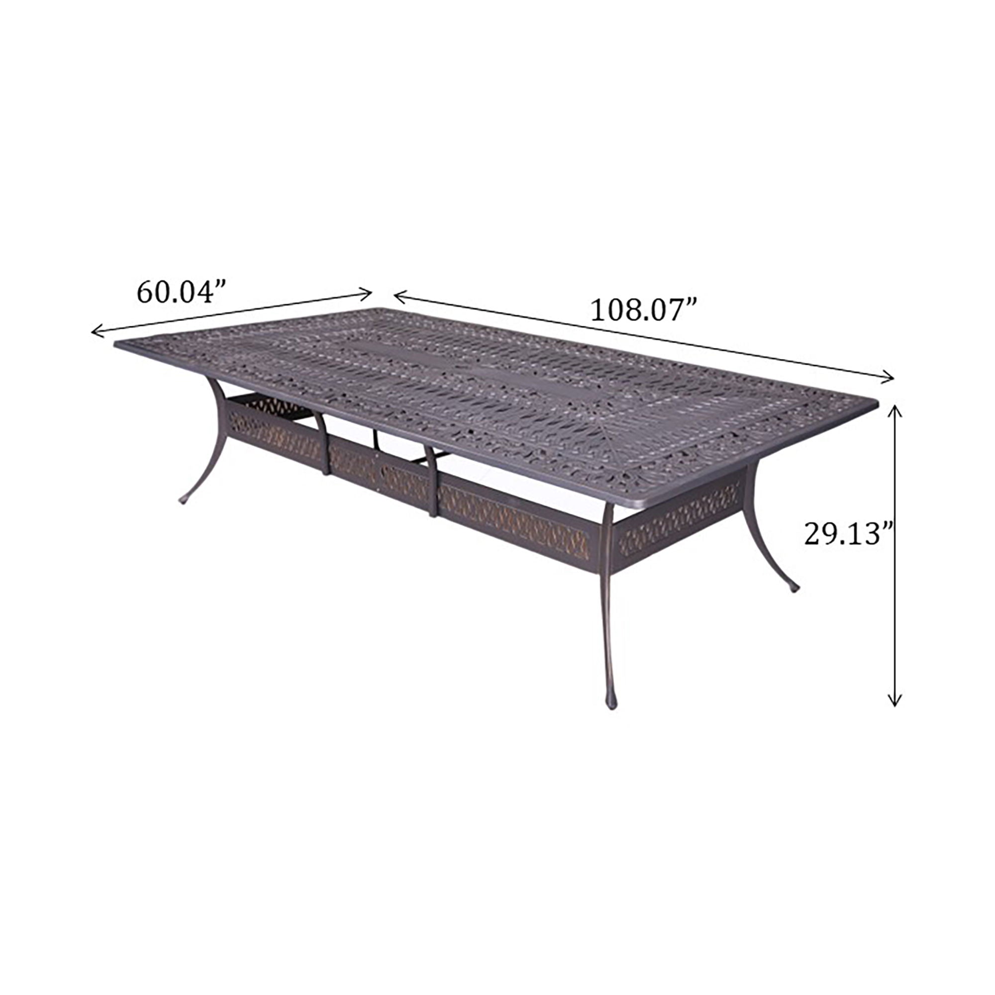 Rectangular Metal Dining Set With Cushions