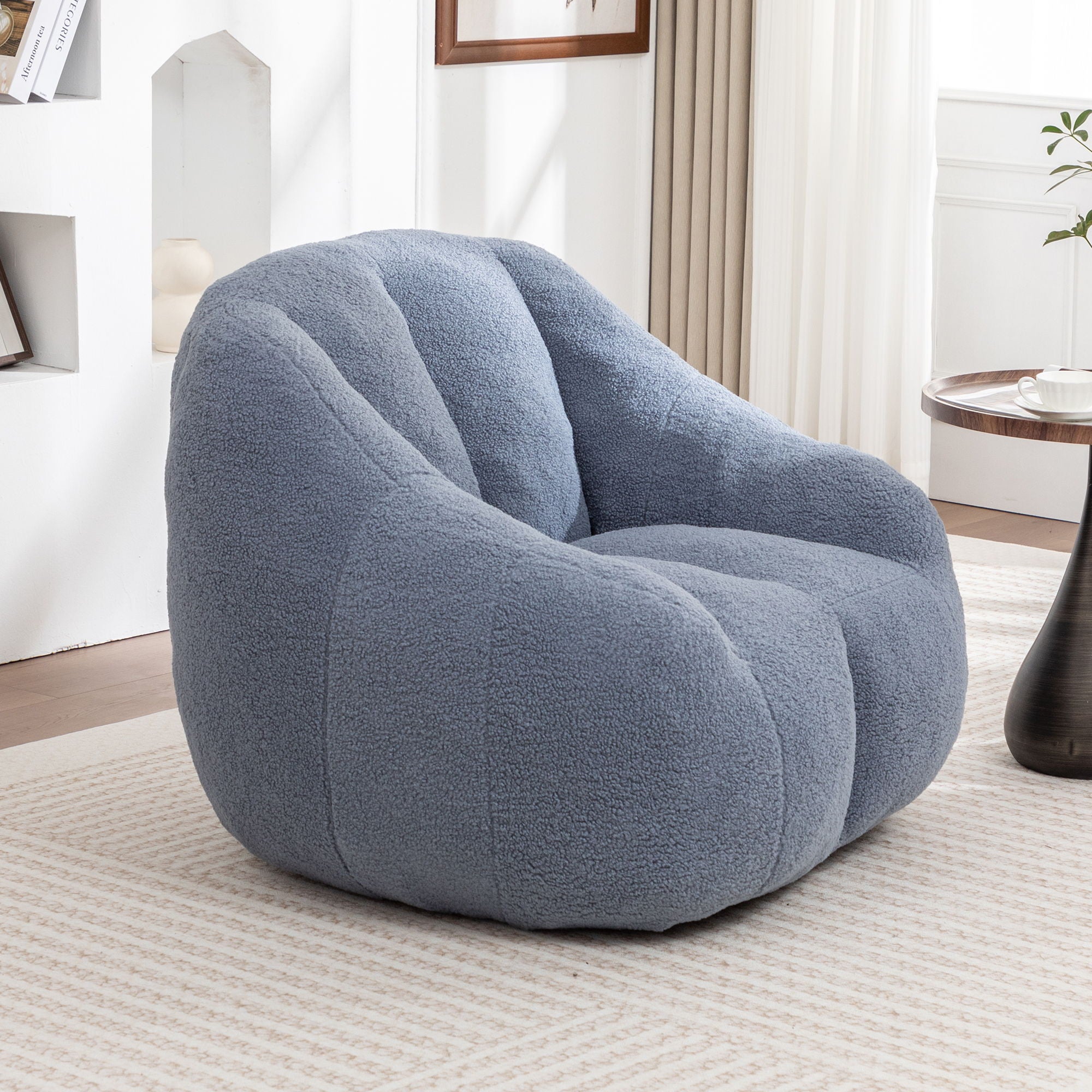 Comfy Bean Bag Chair With Memory Foam Filler, Tufted Soft