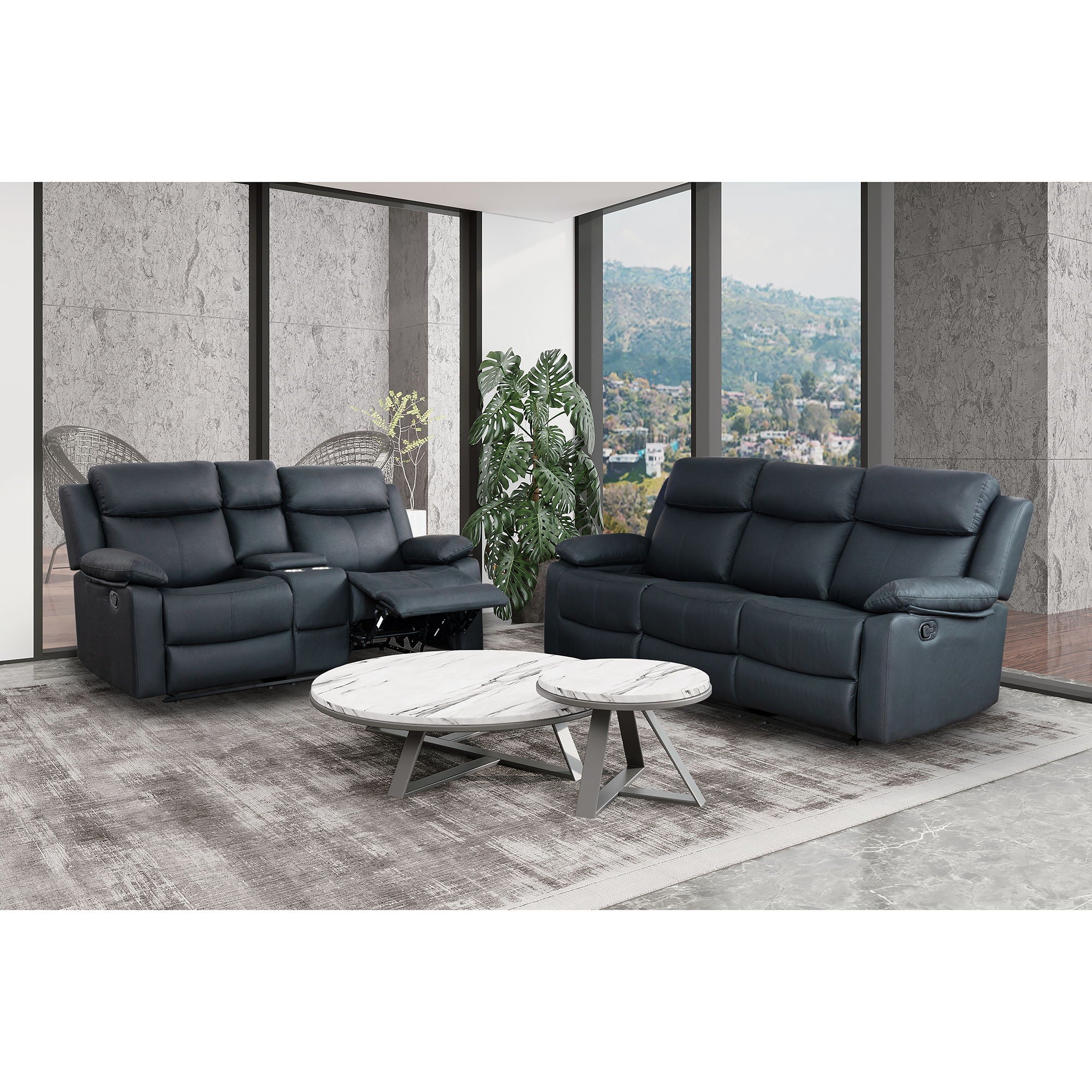 Blanche - Console Reclining Loveseat With LED Lights