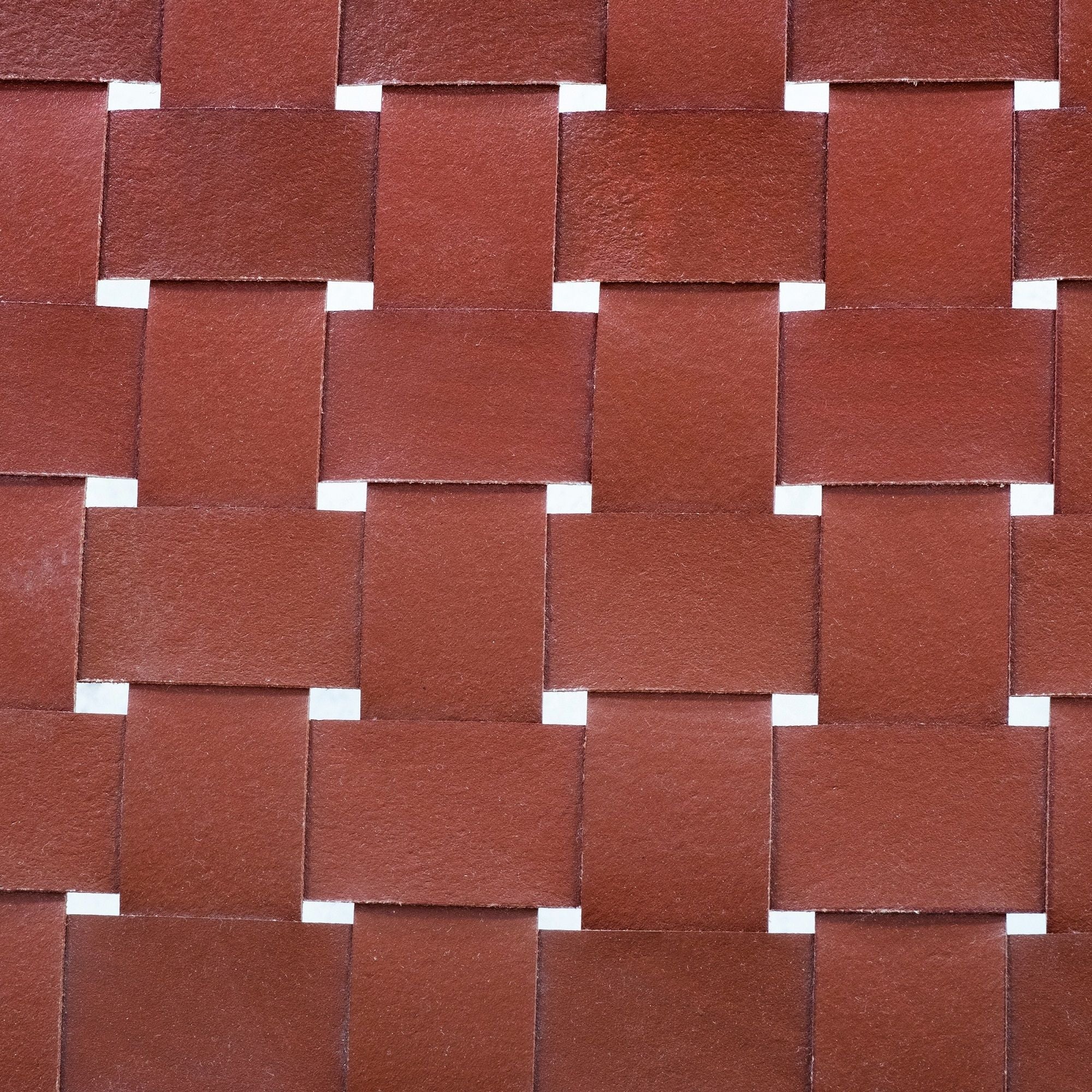 Rustic Wooden Dining Chair (Set of 2) With Genuine Leather Woven Upholstery - Brown