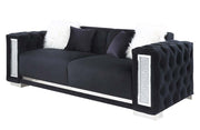 Trislar - Sofa With 4 Pillows Same 52525) - Black Velvet