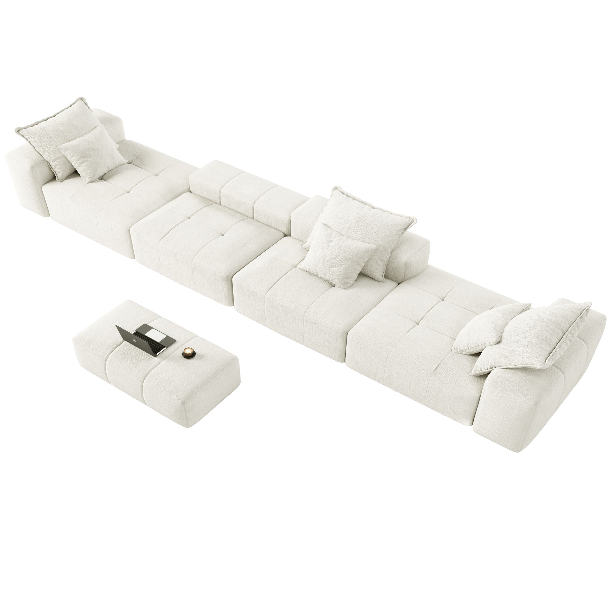 Modern Oversized Diy Combination Modular Sectional Sofa With Pillows