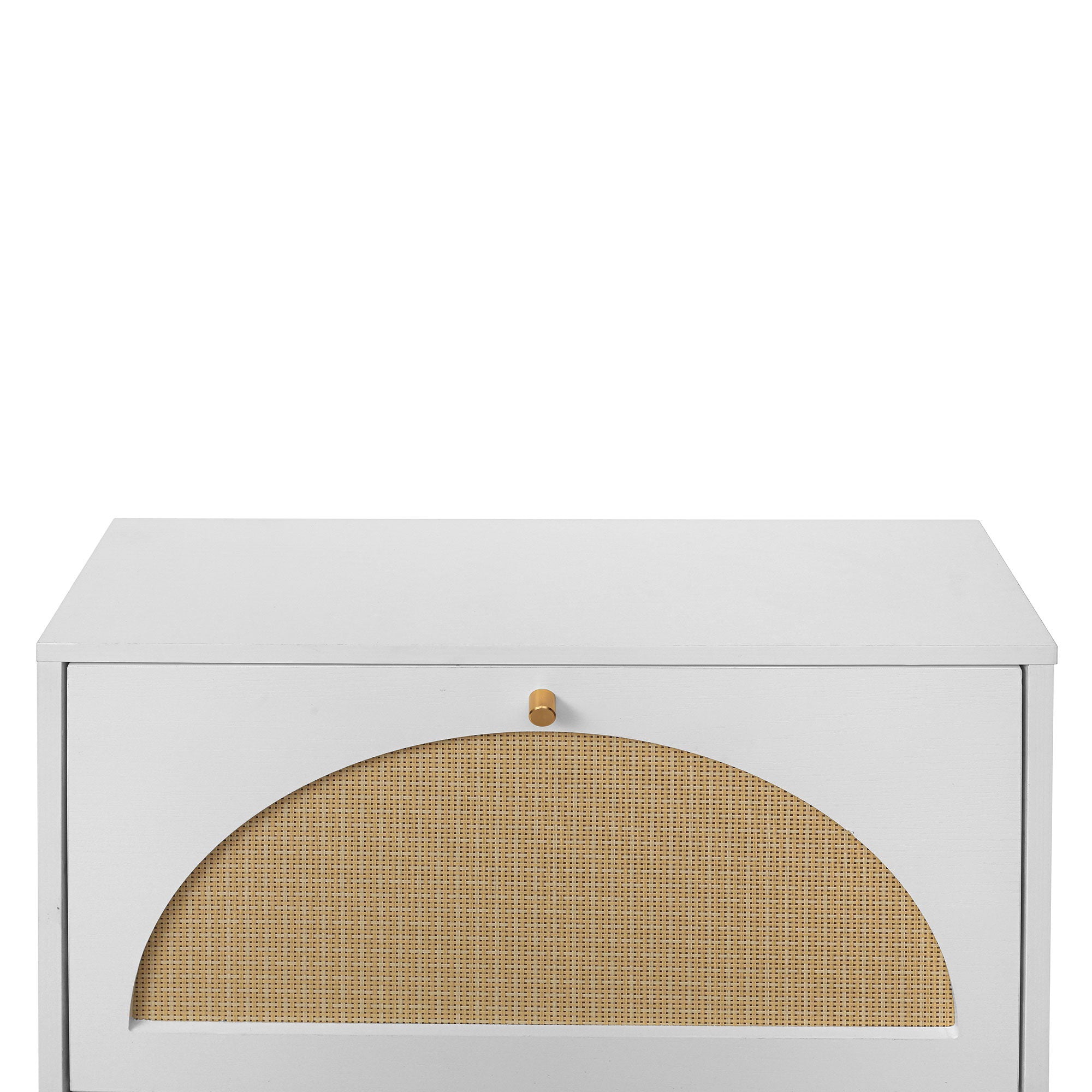 2 Door Shoe Rack, Rattan, Double Layer, Suitable For Living Room, Hallway - White