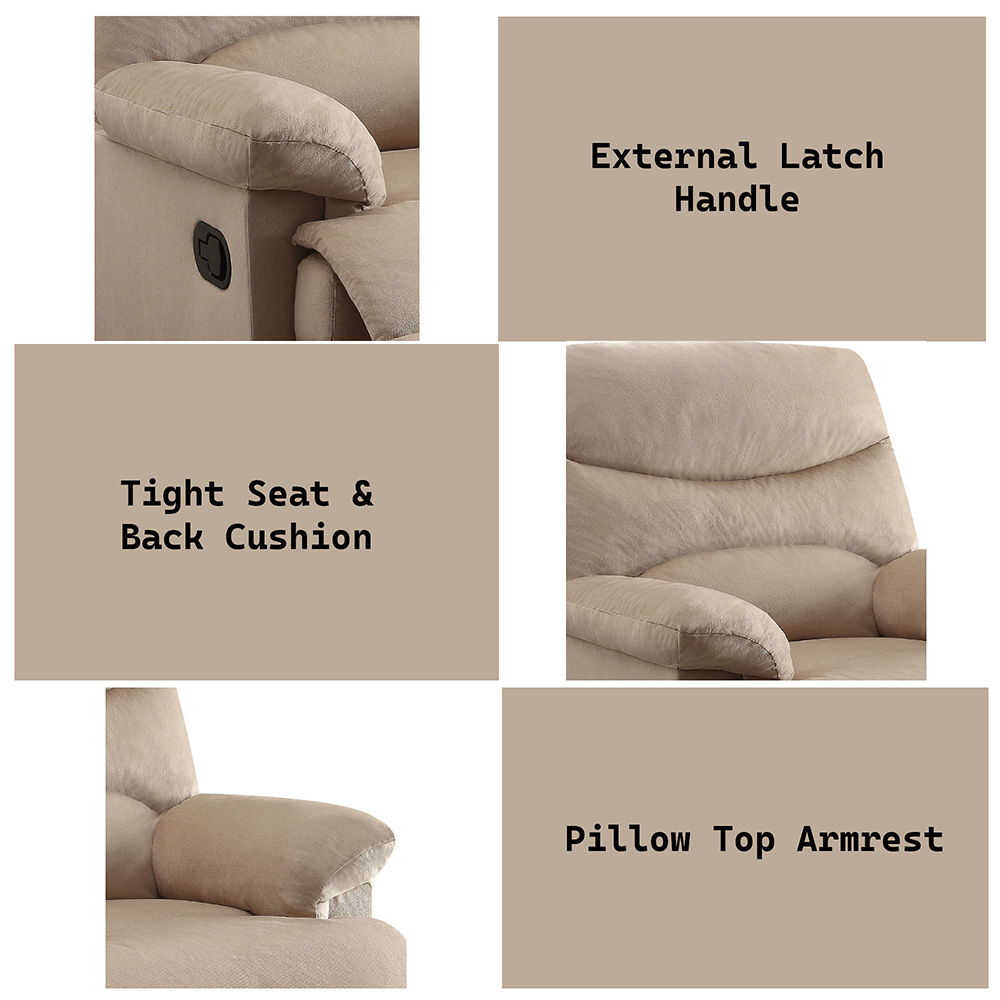 Arcadia - Motion Recliner - Beige Woven Fabric