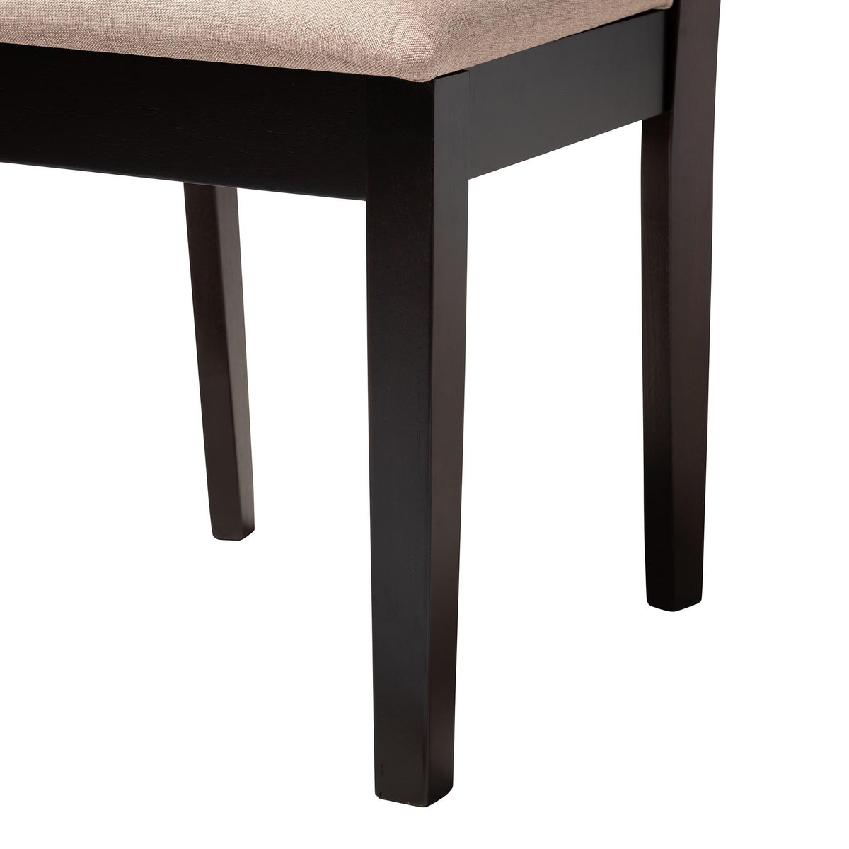 Alena Modern Sand Fabric and Dark Brown Finished Wood 5-Piece Dining Set