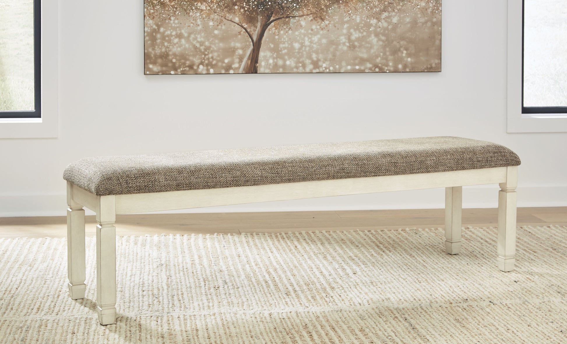 Signature Design by Ashley® Bolanburg - Brown / Beige - Extra Large Uph Drm Bench | Meri Furniture