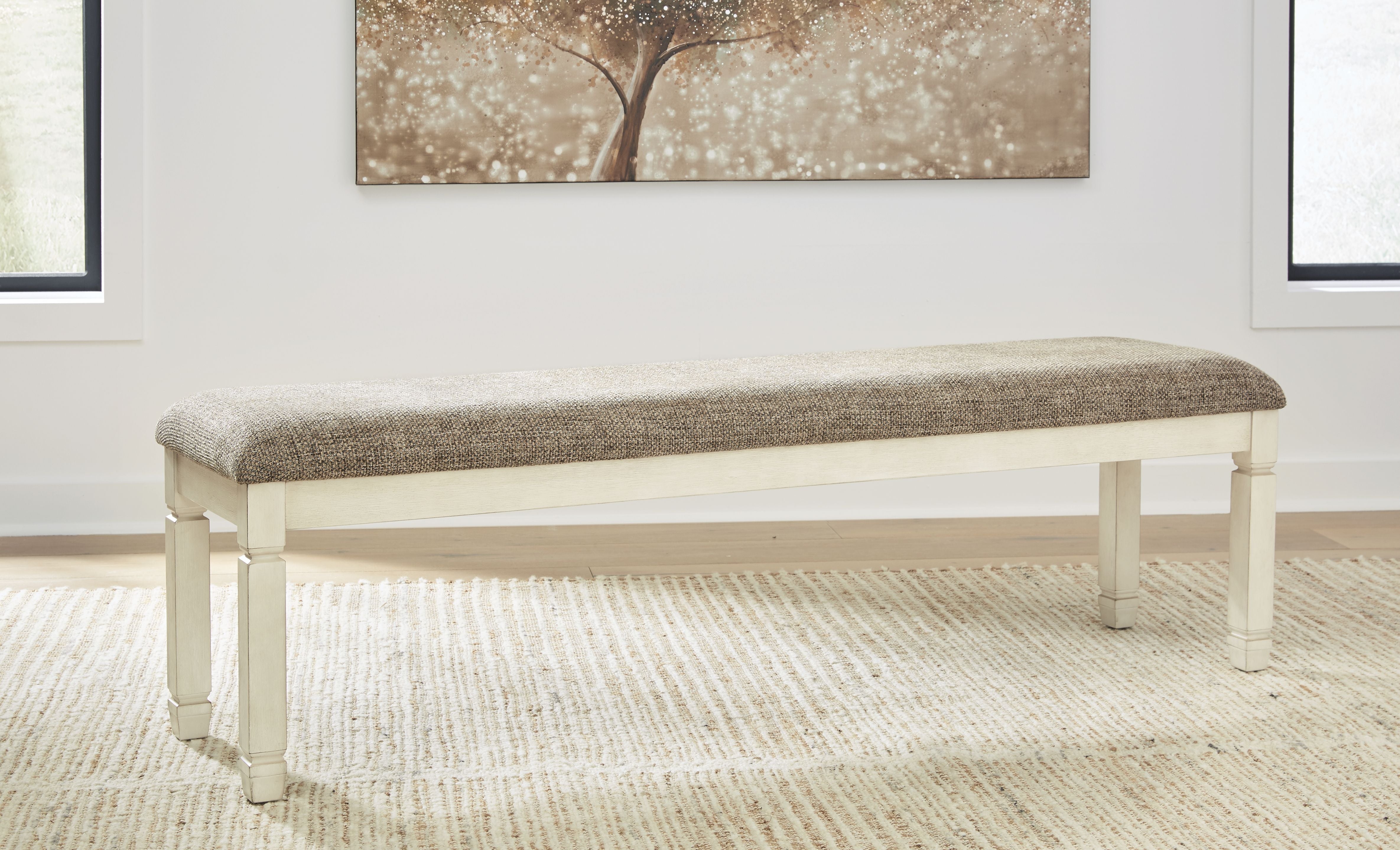 Signature Design by Ashley® Bolanburg - Brown / Beige - Extra Large Uph Drm Bench | Meri Furniture