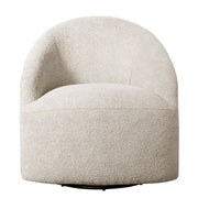 Upholstered 360 Degree Swivel Chair - Cream