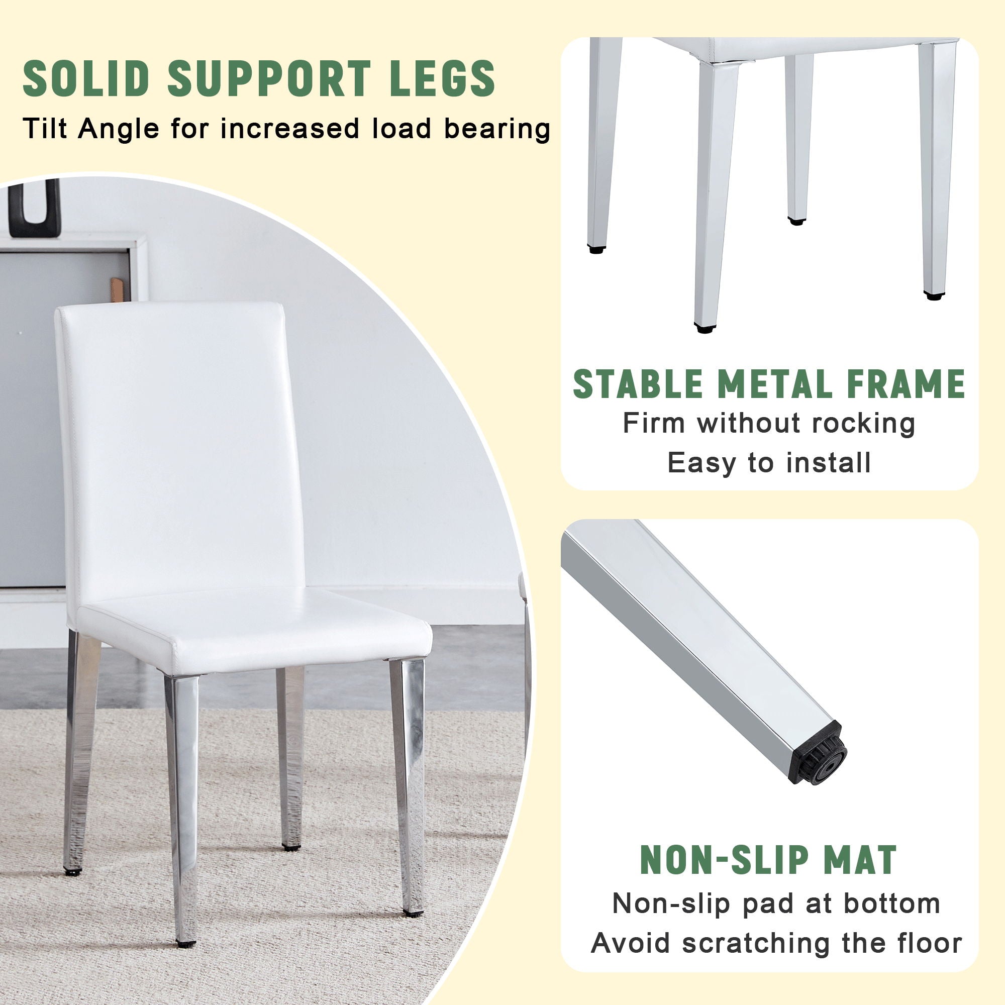 Elegant Upholstered Chairs & Metal Legs