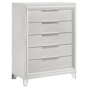 Coaster Fine Furniture Marmore - 5-Drawer Bedroom Chest Of Drawers - White | Meri Furniture