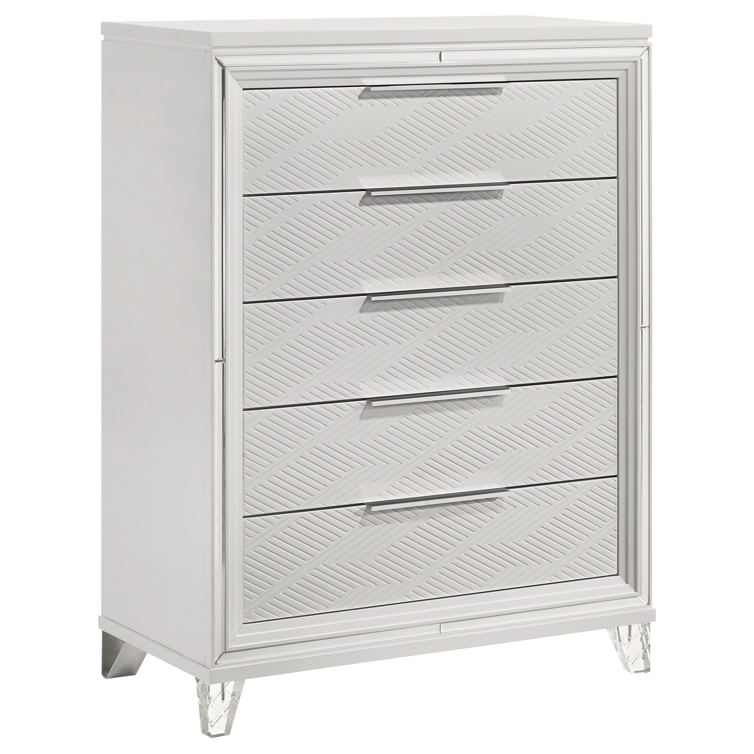 Coaster Fine Furniture Marmore - 5-Drawer Bedroom Chest Of Drawers - White | Meri Furniture