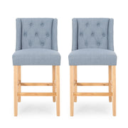 Vienna - Contemporary Fabric Tufted & Wingback Counter Stools (Set of 2)
