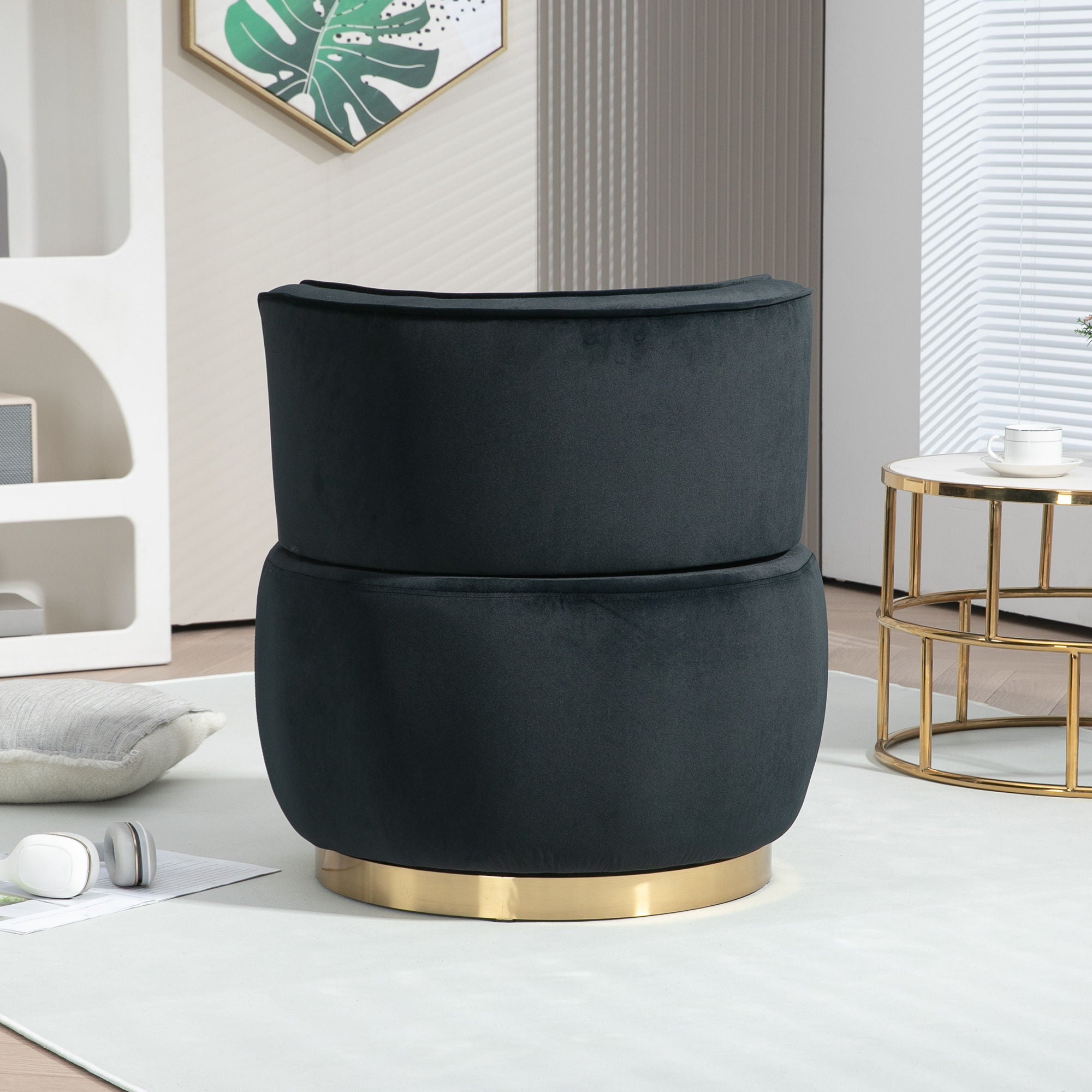 360 Degree Swivel Cuddle Barrel Accent Sofa Chair