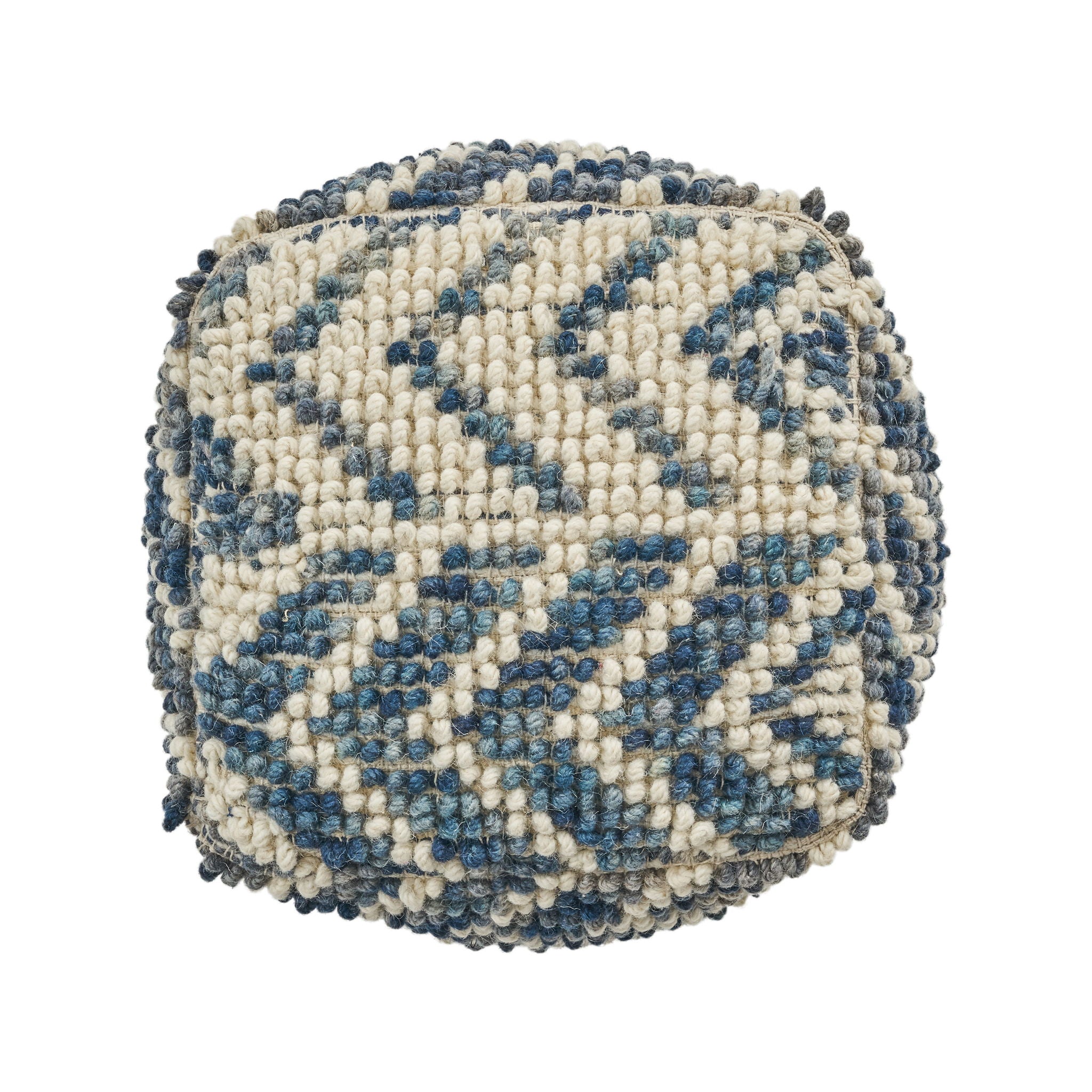 Alina - Wool And Cotton Pouf - Natural