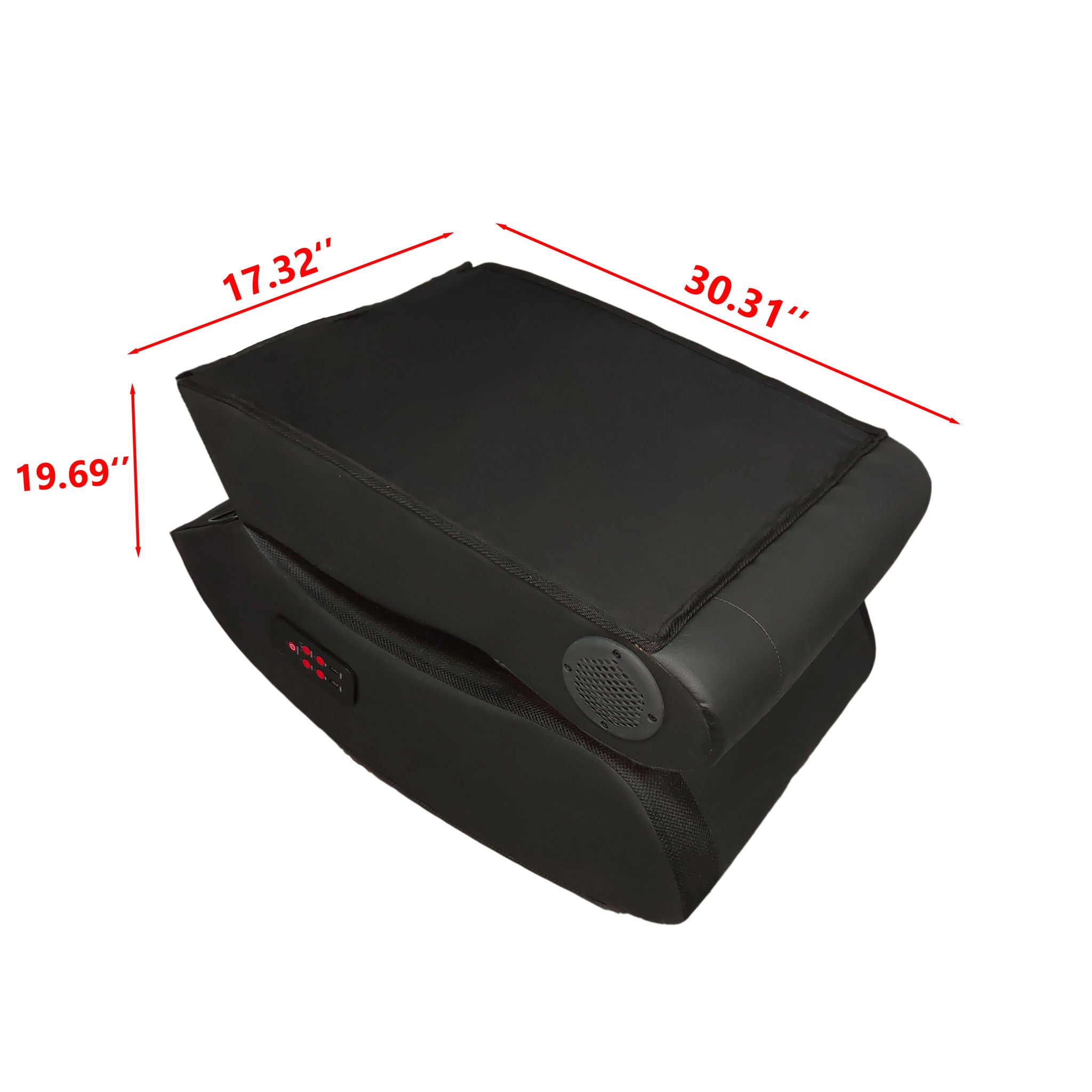 Foldable Gaming Chair With Onboard Speakers, LED Strip Lighting, Bluetooth, Vibration Massage, USB Charging Port - Black