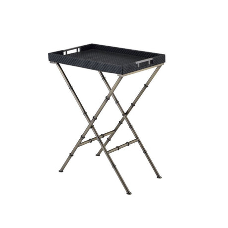 Forget the normal folding tray, go big style with the Lajos tray table. This tray table features chrome bamboo inspired legs and also offered in several different combinations. It is sure to be an entertainment option, might as well get 4 of them.