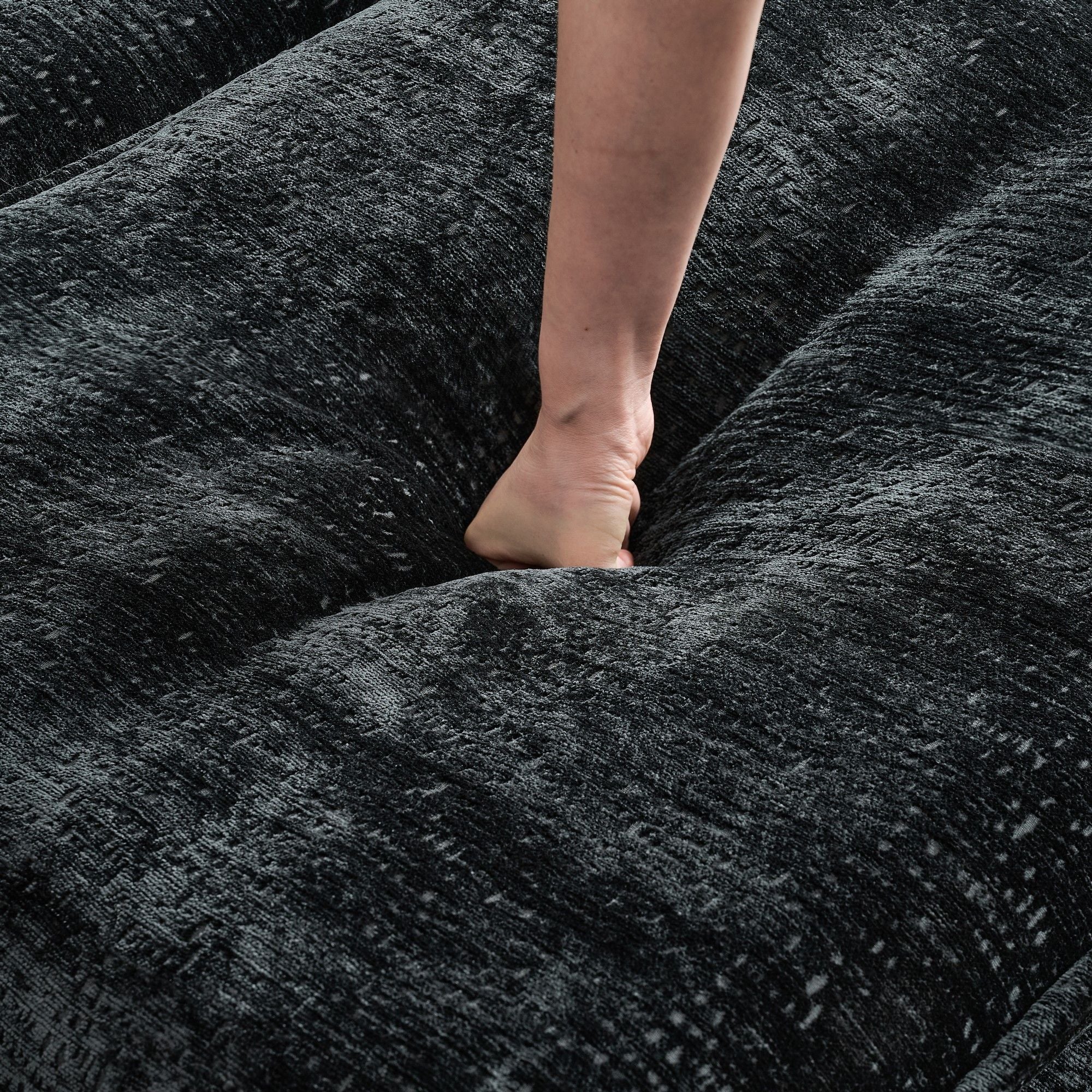 Modern Comfy Chenille L Shaped Sectional Sofa With Movable Ottoman