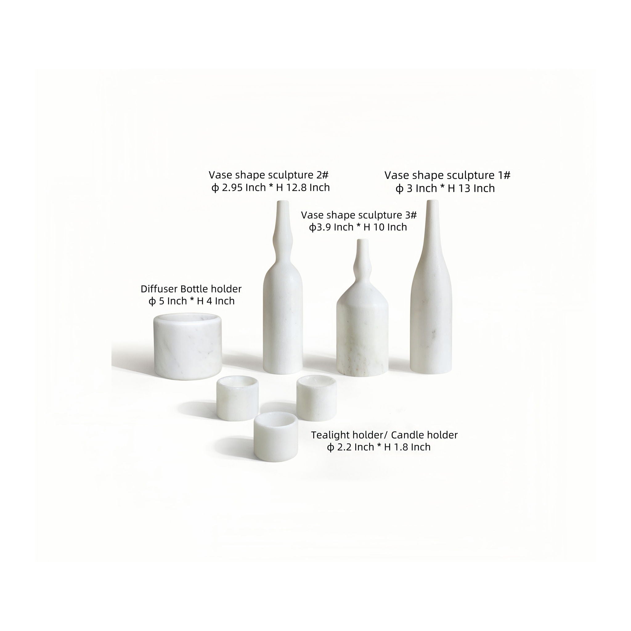 7 Pieces Luxury Natural Marble Living Room Accessories Set