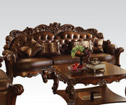 ACME Vendome - Sofa - Cherry PU & Cherry - 51" | Meri Furniture