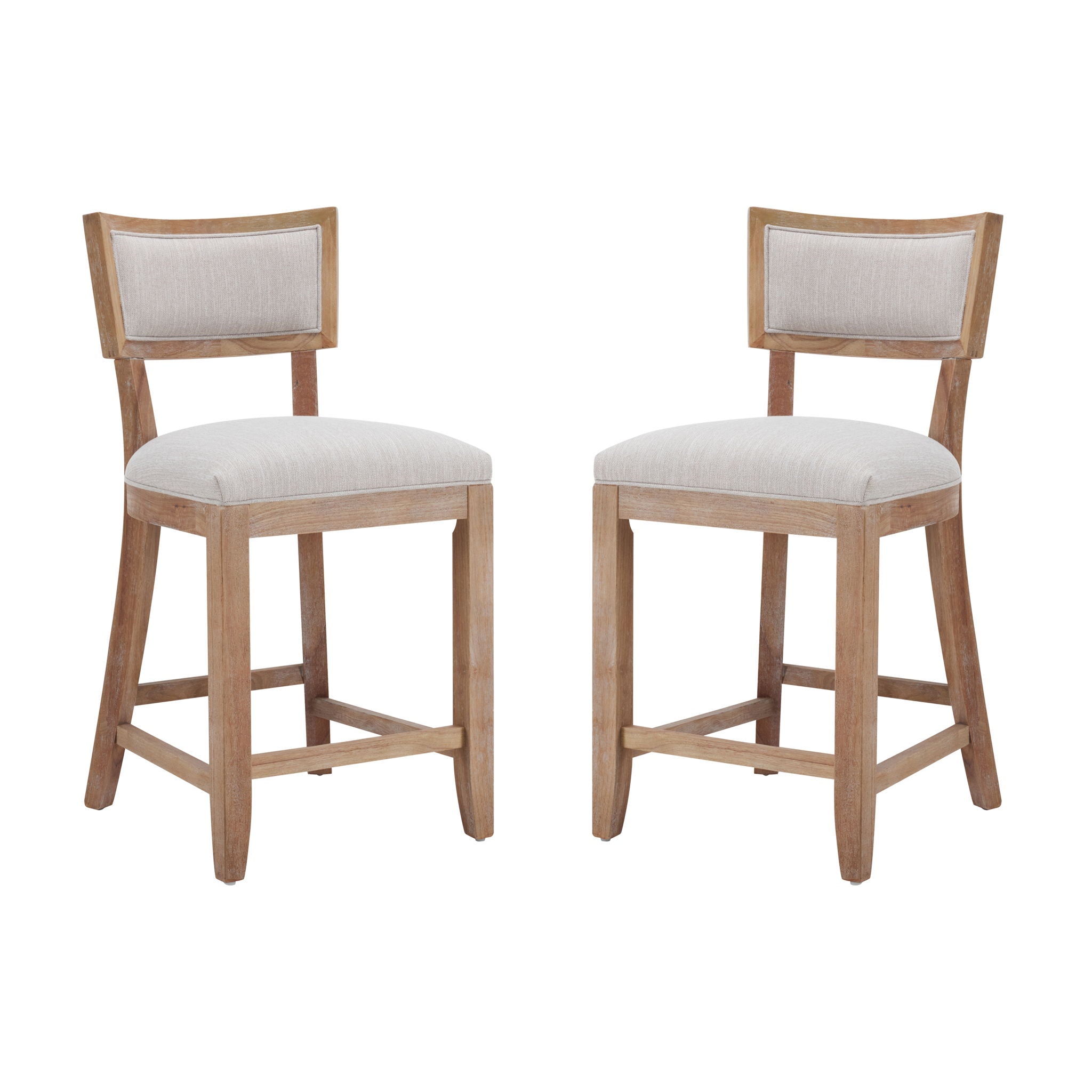 Upholstered Counter Height Bar Stools With Comfy Back (Set of 2)