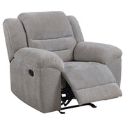 Coaster Fine Furniture Gilson - Chenille Upholstered Reclining Glider Recliner - Gray | Meri Furniture