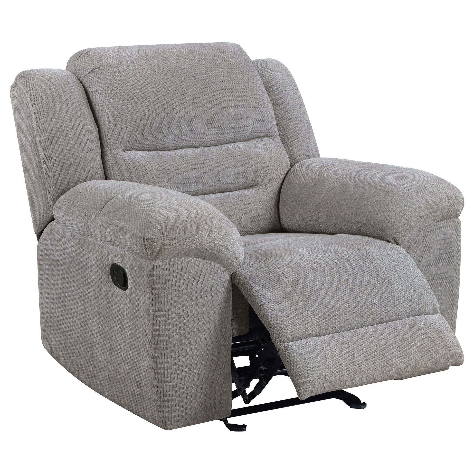 Coaster Fine Furniture Gilson - Chenille Upholstered Reclining Glider Recliner - Gray | Meri Furniture