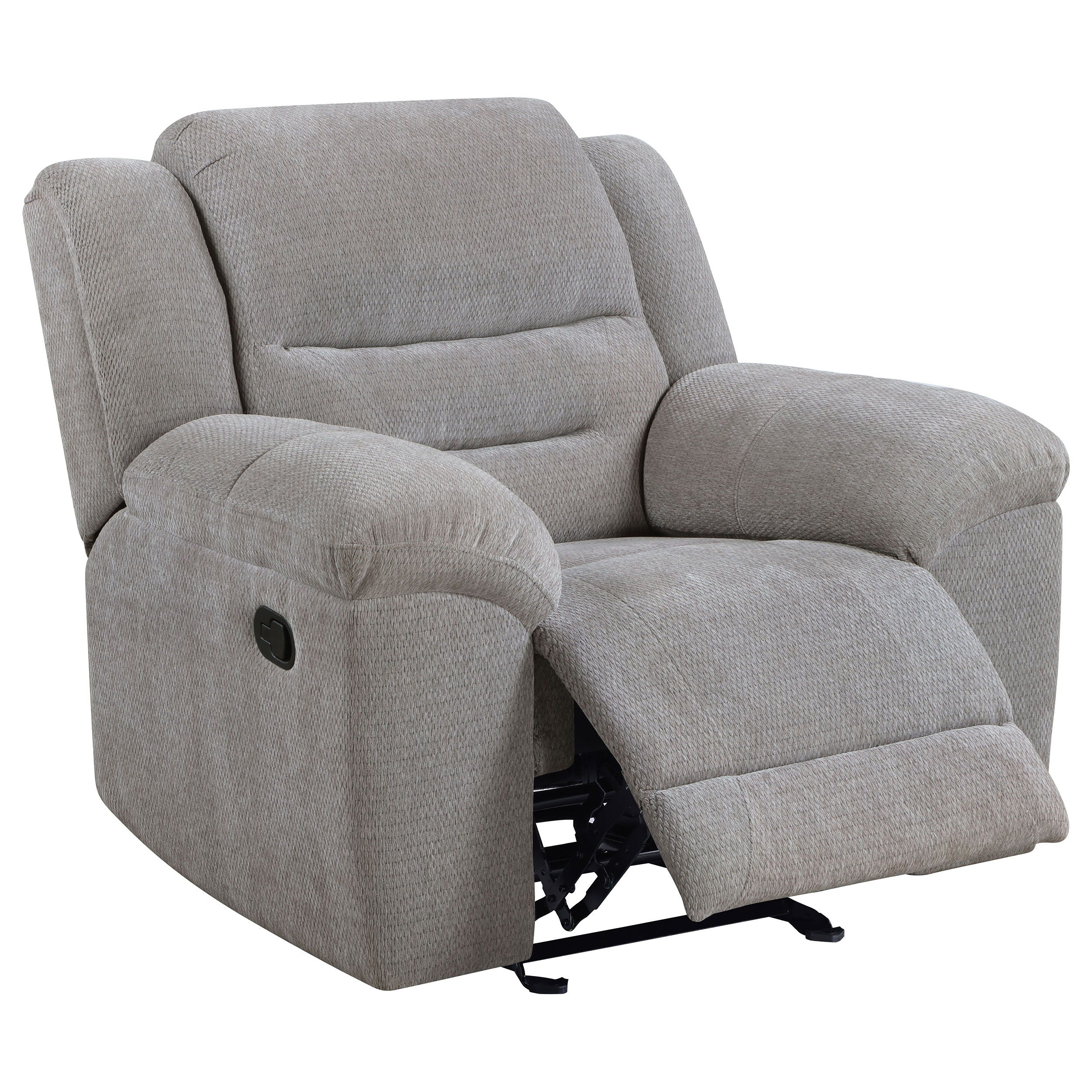 Coaster Fine Furniture Gilson - Chenille Upholstered Reclining Glider Recliner - Gray | Meri Furniture