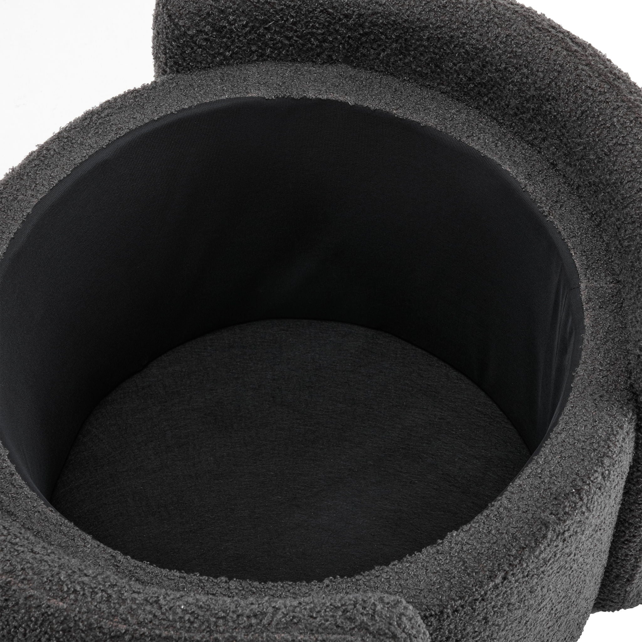 Cozy Boucle Storage Ottoman, Stylish Comfort With Hidden Storage