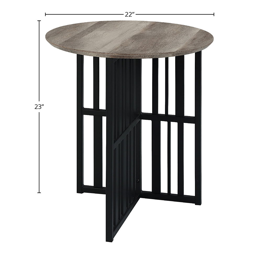 Zudora - End Table - Antique Oak & Black