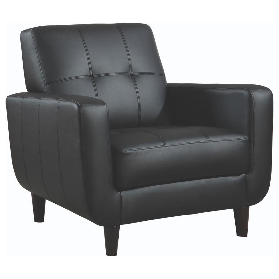Coaster Fine Furniture Aaron - Upholstered Track Arm Tufted Accent Chair - Black | Meri Furniture