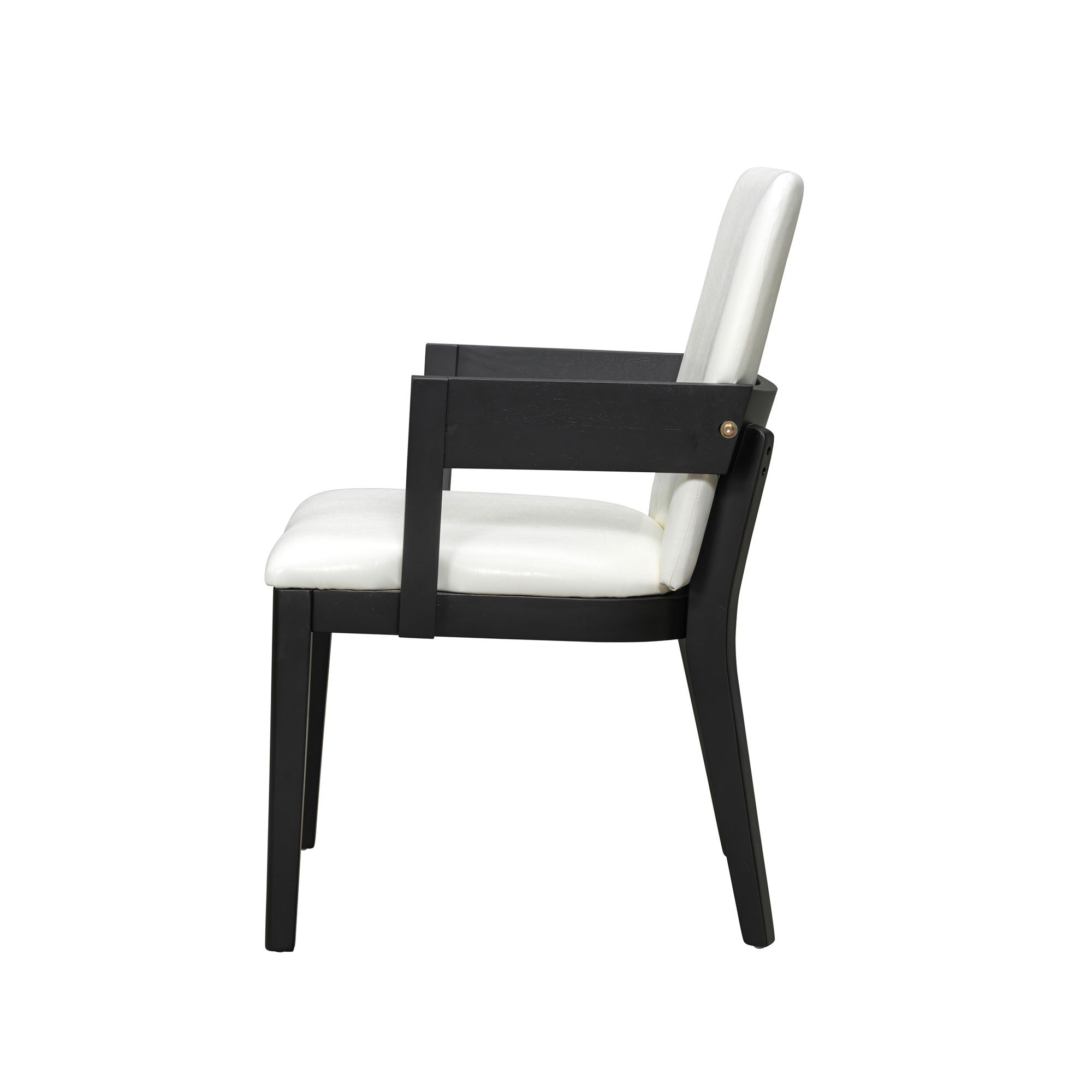 Modern Glossy Dining Chairs (Set of 2), Elegant Upholstery And Ergonomic Design - Black White