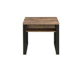 Aflo - End Table - Weathered Oak & Black Finish