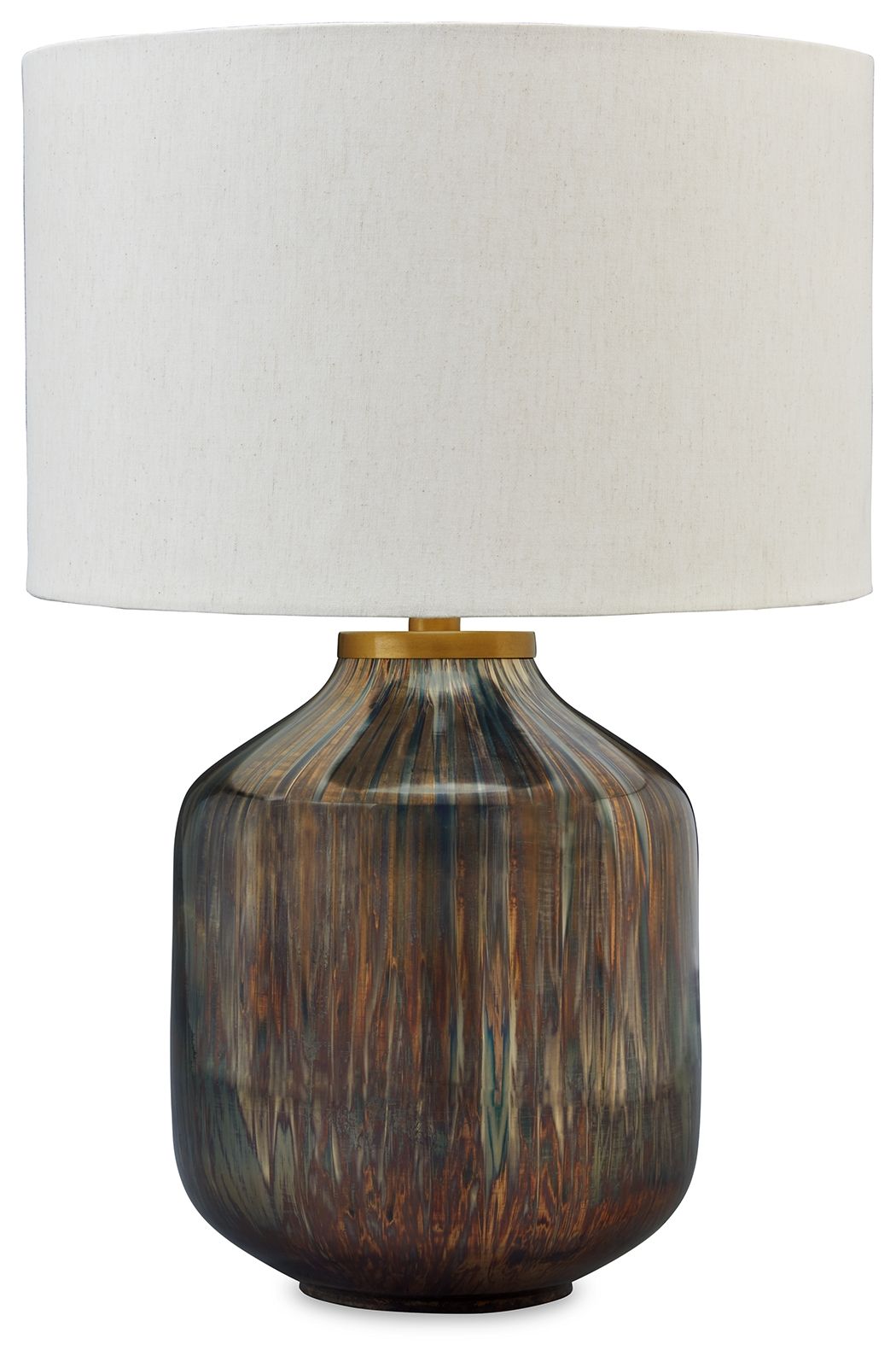Signature Design by Ashley® Jadstow - Black / Silver Finish - Glass Table Lamp | Meri Furniture