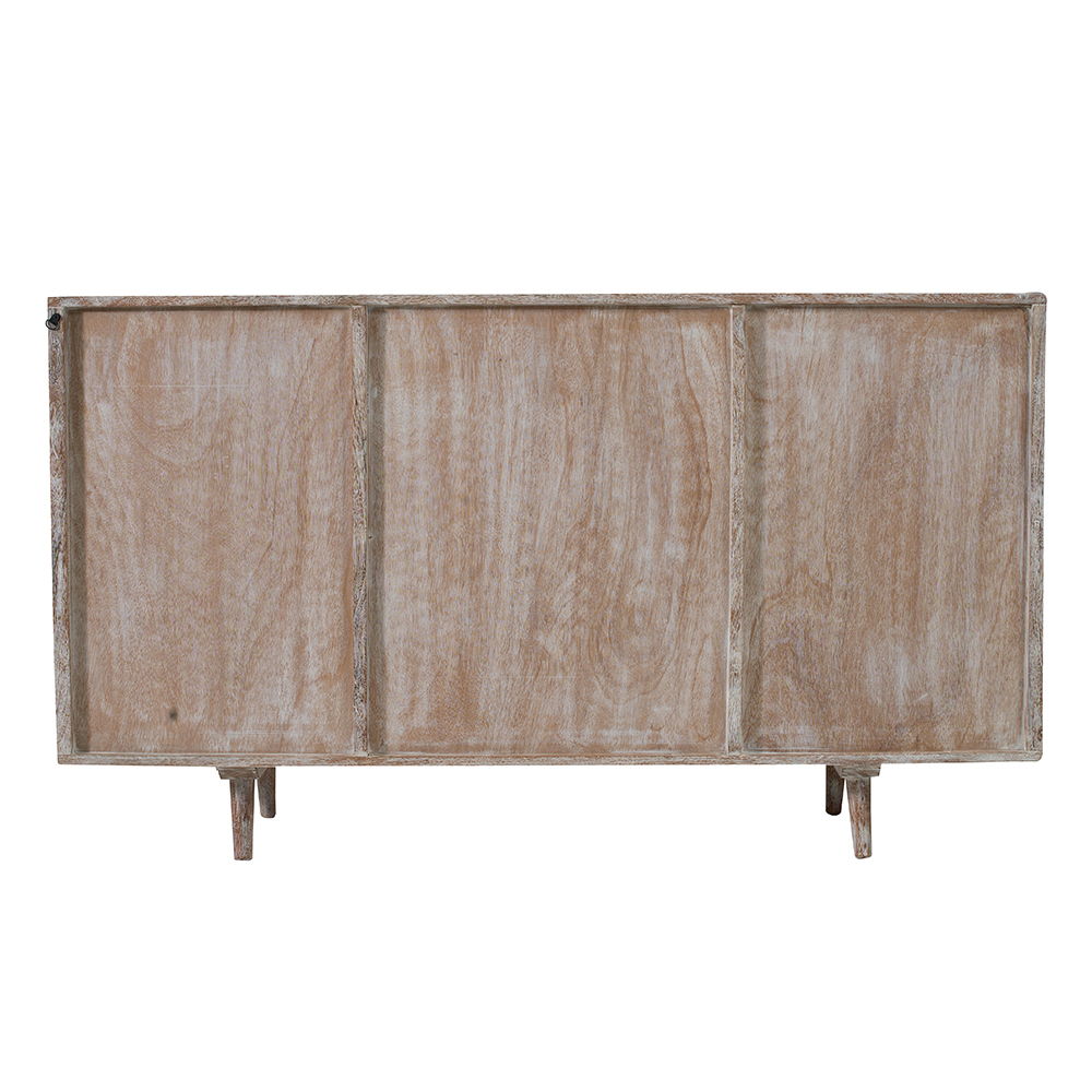 TV Console With Cane Doors - Multicolor