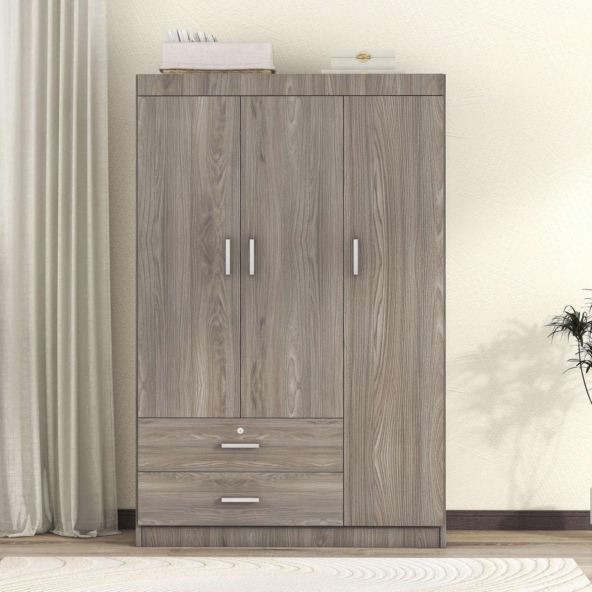3 Door Wardrobe With 2 Drawers