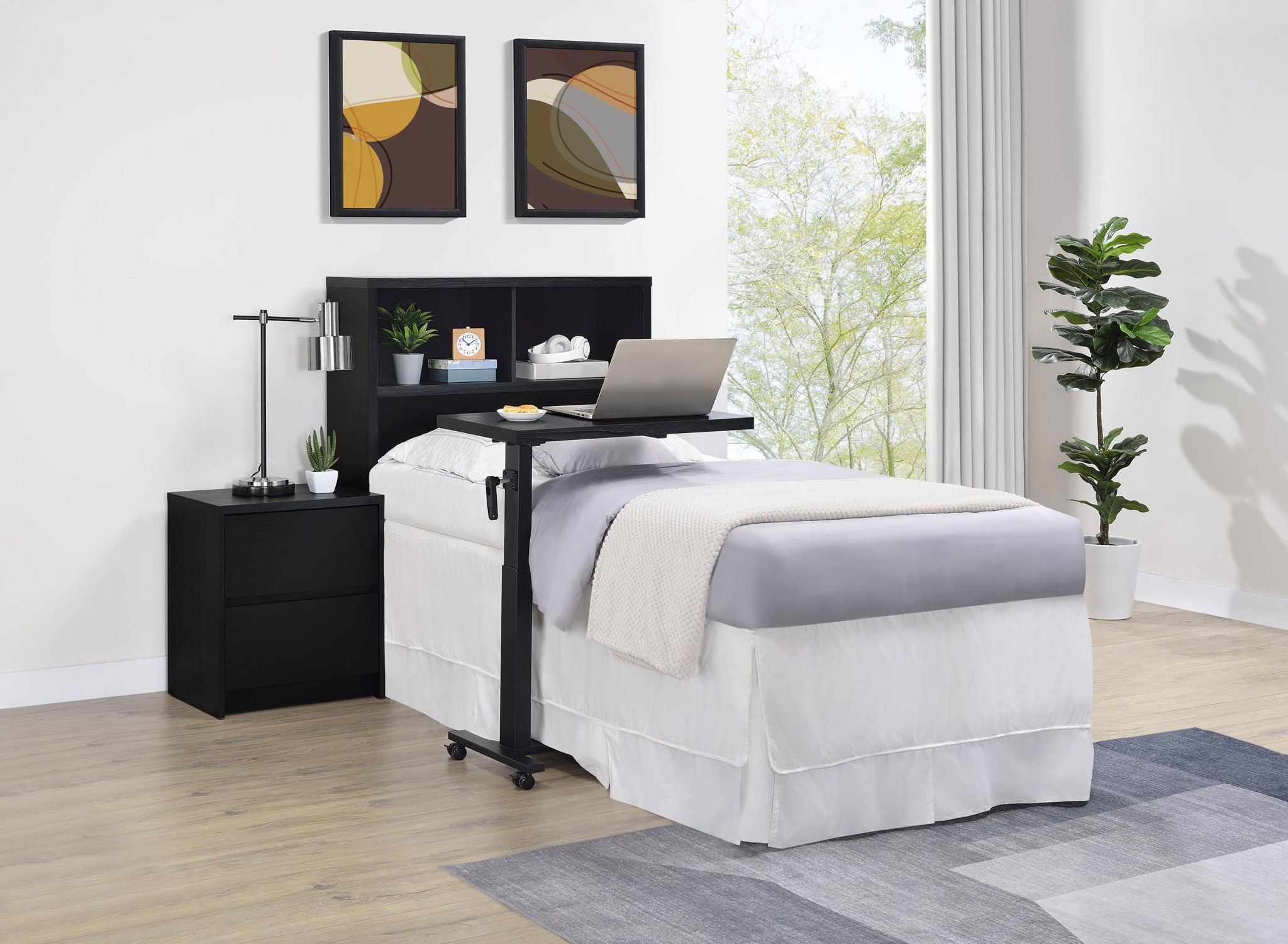 Westpark 49-inch Twin Bookcase Headboard Black