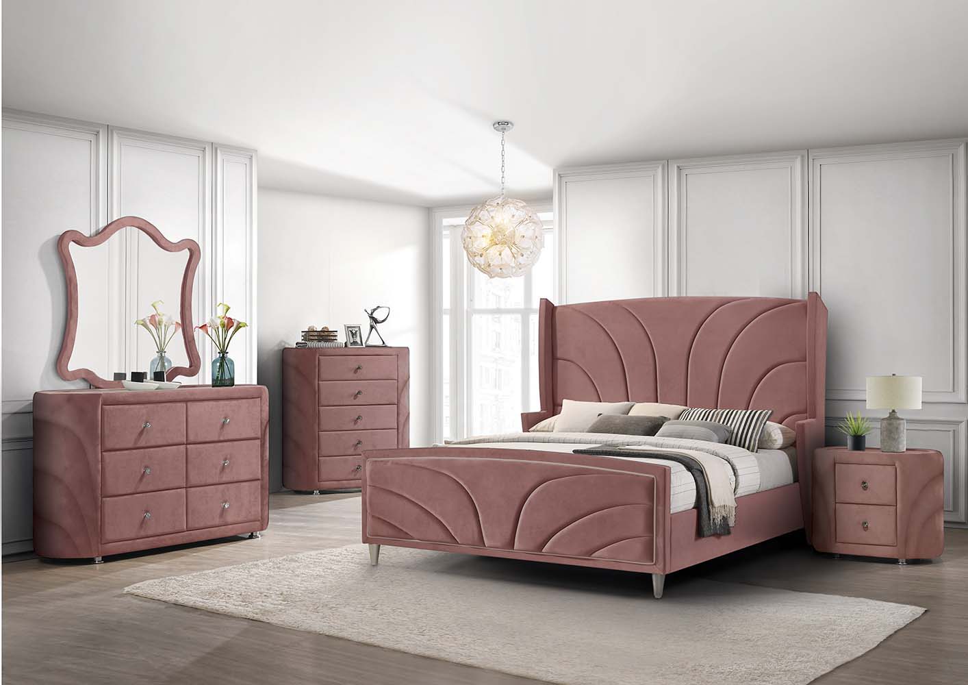 ACME Salonia - Dresser - Pink Velvet | Meri Furniture
