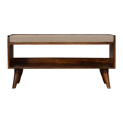 Solid Wood Bench With Upholstered Sea