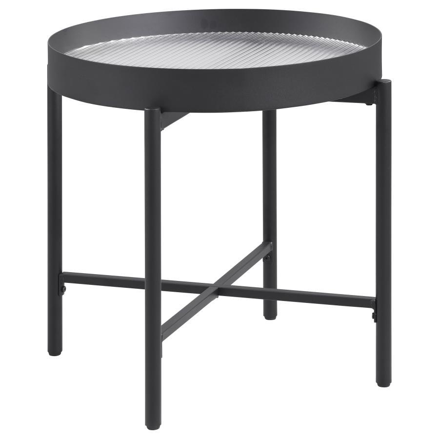 Ozella - Round Table With Hidden Storage Sandy