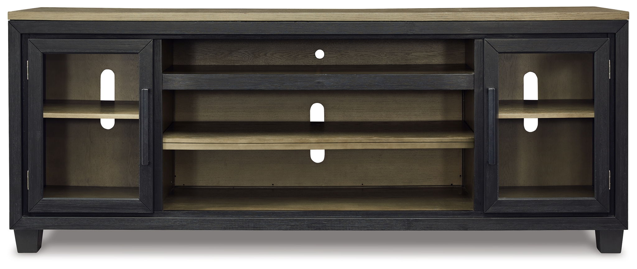 Foyland - XL TV Stand w/Fireplace Option - Black / Brown