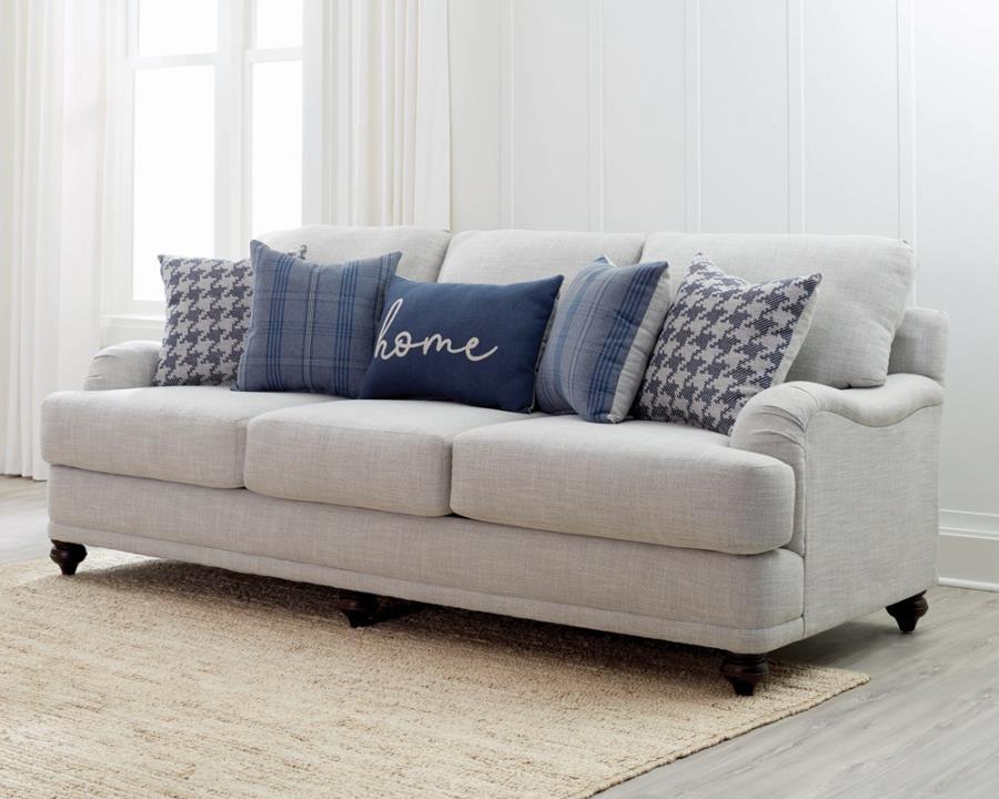 Coaster Fine Furniture Glenn - Upholstered English Arm Sofa - Light Gray And Blue | Meri Furniture