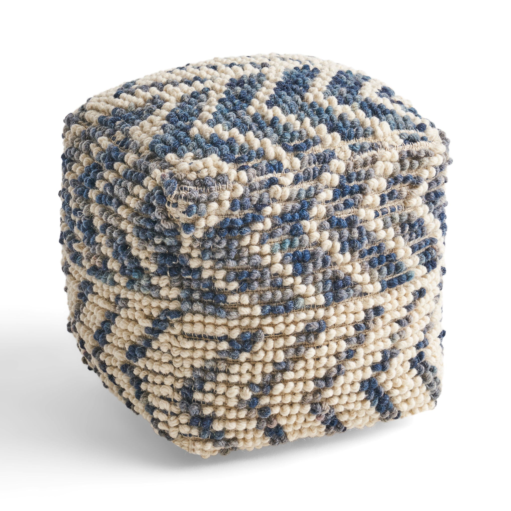 Alina - Wool And Cotton Pouf - Natural