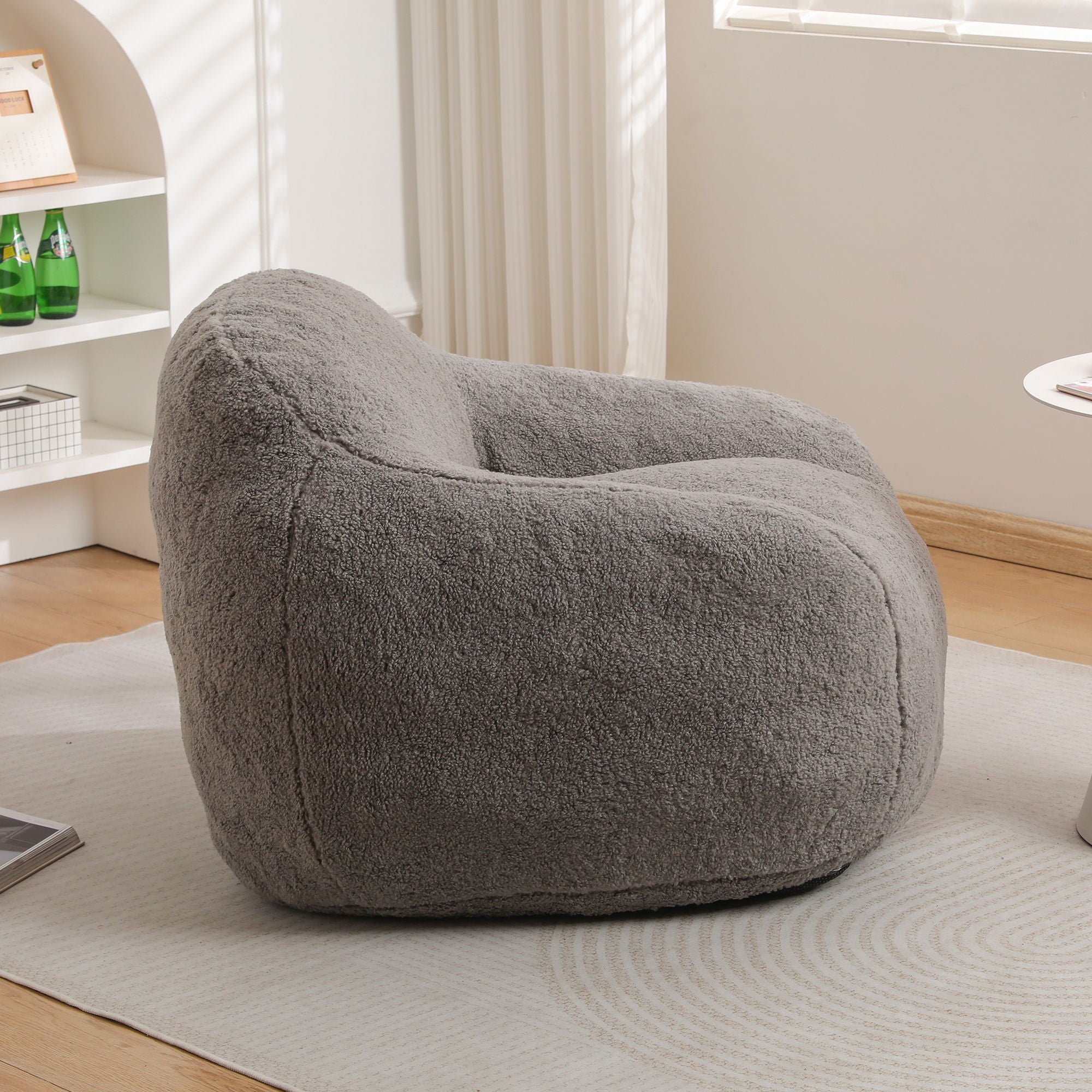 Giant Bean Bag Chair, Spacious Memory Foam With Armrests